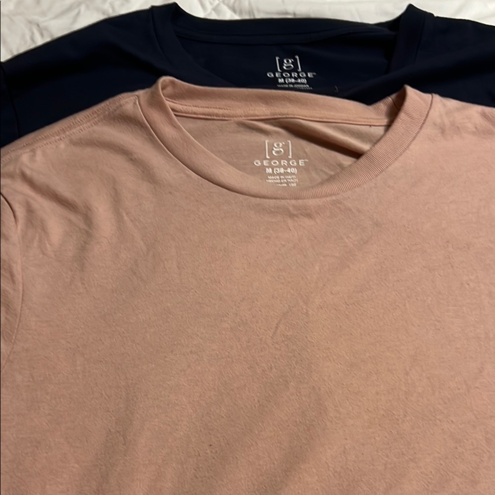 George Short Sleeve Tees Black and Pink Casual